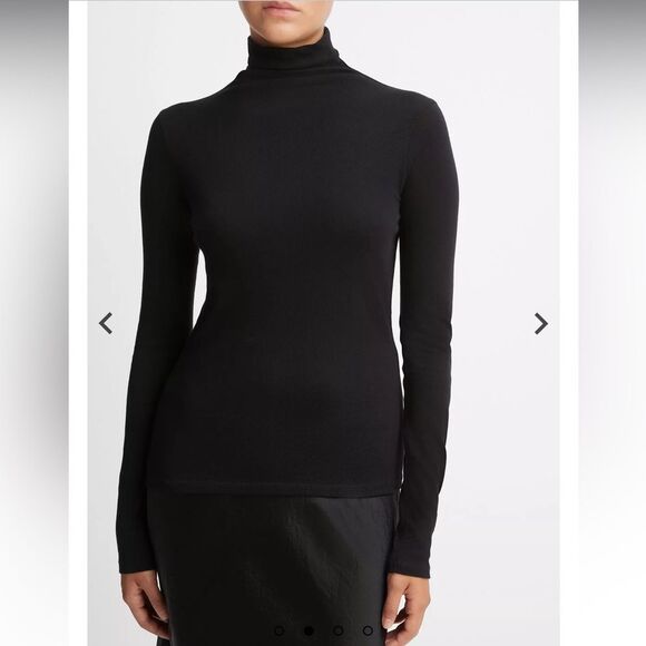 Vince Essential Long Sleeve Turtleneck sz M Paris Model Layering Chic Classic - Picture 1 of 14